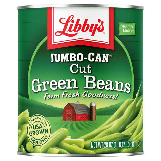 Libby S Jumbo Cut Green Beans 28 Oz Can Walmart Com