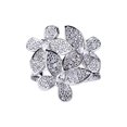 thumbnail image 1 of Anillo de flores de tres mariposas de 2.047 in para mujeres y niñas, delicado cristal de diamantes de imitación, mariposa abierta, anillos de compromiso, anillo de boda, joyería de moda, regalos BFF, 1 of 4