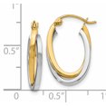 thumbnail image 3 of Boucles d'Oreilles Ovales en Or Bicolore 14k, 3 of 7