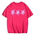 thumbnail image 4 of Oversized Tshirts for Women Beach Oversized Graphic Vintage Baggy Summer Vacation Tees Womens Tops Hot Pink XXL, 4 of 4