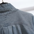 thumbnail image 5 of QATAINLAV Stand Collar Denim Jacket for Women Dressy Raglan Long Sleeve Casual Outerwear Button Down Loose Fit Tops with Pockets Blue XXXL, 5 of 9