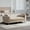 Wheat, variant on HUMEHA 77.17" Chenille End of Bed Bench with Armrests, Modern Upholstered Chaise Lounge Daybed with 2 Pillows for Bedroom Living Room, Beige