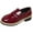 Wine, variant on Wensltd Women Fashion Black Shoes Trendy Versatile Solid Color Retro Comfortable Mid Heel Loafers for Outdoor