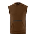 thumbnail image 5 of JTSRKL Mens Sleeveless Hoodies Zip Pocket Casual Athletic Pullover Loose Fit Tops Breathable Quick Drying Summer Sport Training Shirts Coffee L, 5 of 9