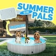 thumbnail image 3 of MAX Chill-Out 71" Foldable Dog Swimming Pool with Water Drainage Hole, Collapsible Hard Plastic Wading Pool for Dogs & Kids, Outdoor Pet Bath Tub, X-Large, 3 of 8
