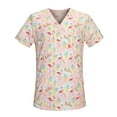 thumbnail image 5 of Nursing Scrubs Tops Animal Printed Clothes Uniforms for Women Men Adults SPA Pink S, 5 of 8