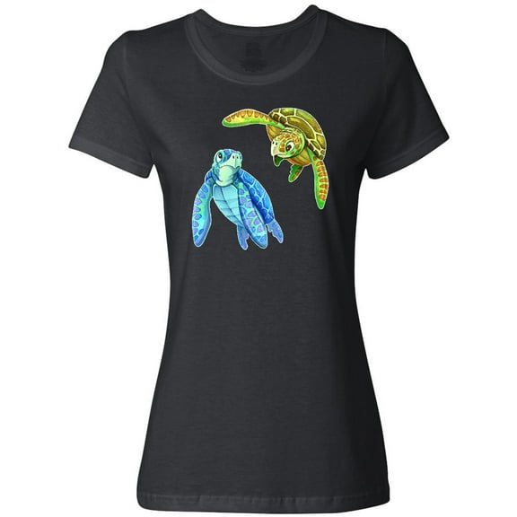 Inktastic Sea Turtles Swimming Together Women's T-Shirt