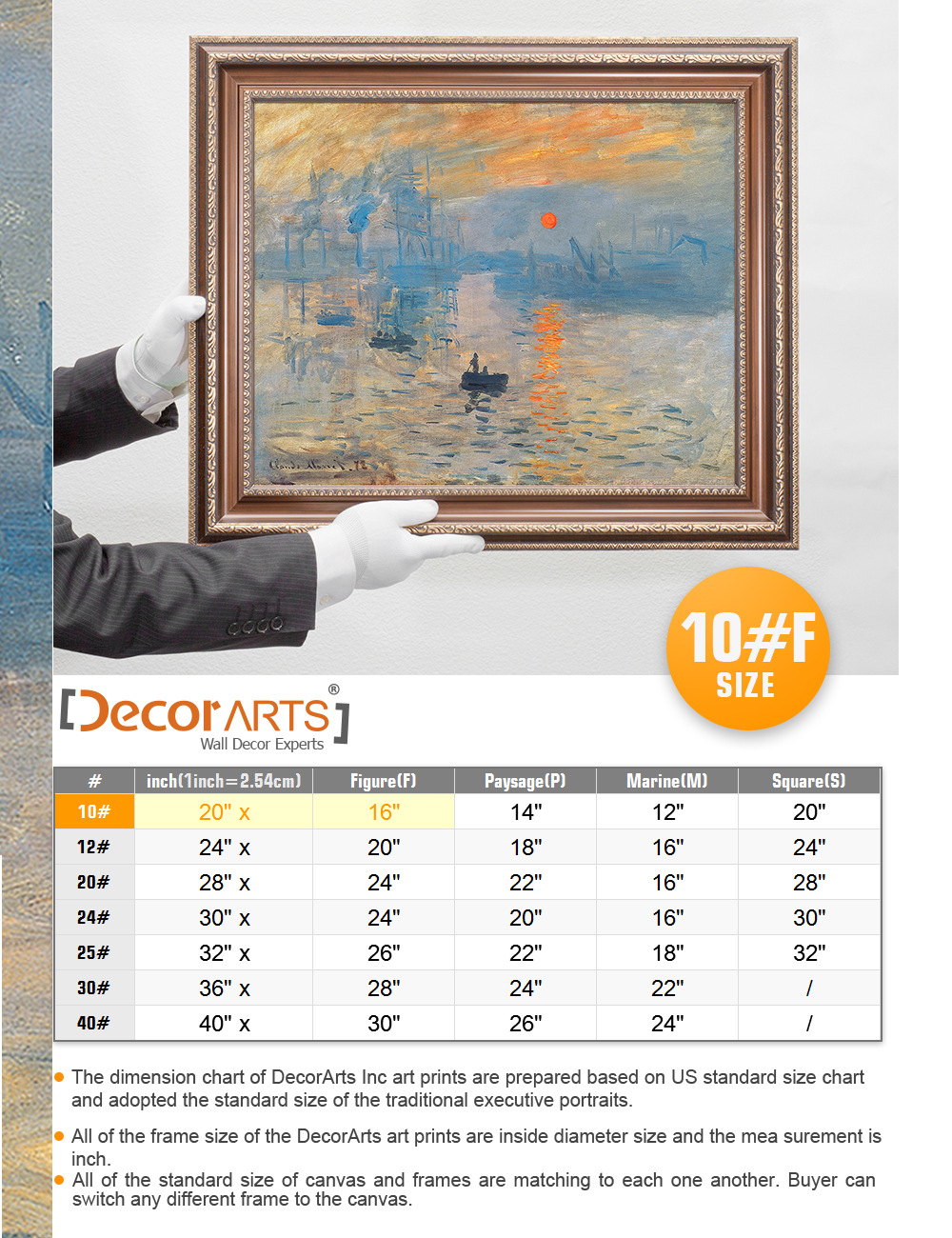 DECORARTS Impression Sunrise, Claude Monet Classic Art. Giclee Prints  Match with Bronze-relief Framed. Finished size: 24.75x20.75