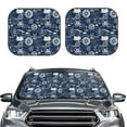 thumbnail image 2 of Saiise Sailing Cruises Nautical for Foldable Car Sun Shades (2-Pack) Offer Sun Protection with an Easy-fold Design for Convenient Windshield Shading-Small, 2 of 6