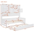 thumbnail image 2 of Harper & Bright Designs Twin Size Daybed with and Storage Bookcase, Wood Daybed with Trundle, Twin Wooden Day Bed with Storage Cabinets Shelves, White, 2 of 14