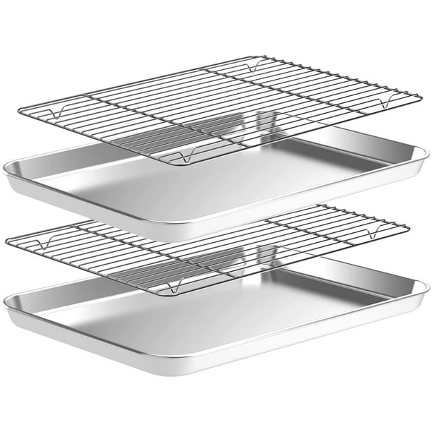 Stainless Steel Baking Tray Cooling Rack Set Grid Baking Tray Wire Rack
