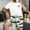 B White, variant on Timoontee Men's Funny Print Sets 2 Piece Loungewear Lightweight Summer Casual Vacation Sets Short Sleeve Crewneck Shirts with Drawstring Shorts White L