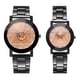 thumbnail image 4 of Reloj de pulsera de cuarzo informal con puntero redondo de moda, reloj de aleación para parejas (negro D grande), 4 of 4