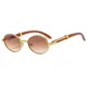 thumbnail image 4 of Gafas de sol ovaladas para hombre, nuevas gafas de sol retro de imitación de madera, gafas de sol de tendencia de moda para mujer, gafas de sol con protección UV, gafas vintage, 4 of 5
