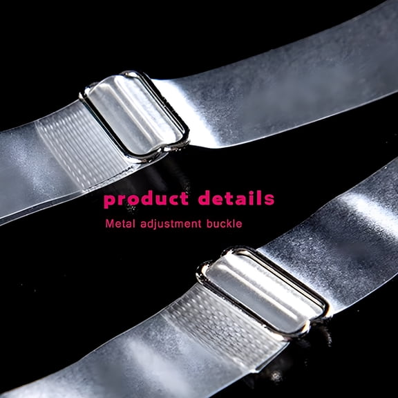 TELOLY 3 Pairs Clear Bra Straps, Stainless Steel Hook Multiple Width Support, Transparent Removable Invisible Replacement Bra Shoulder Straps