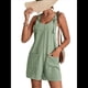 thumbnail image 1 of Cortos de Verano A para Mujer, Casuales Sin Mangas con Bolsillos Verde Gris XL, 1 of 9