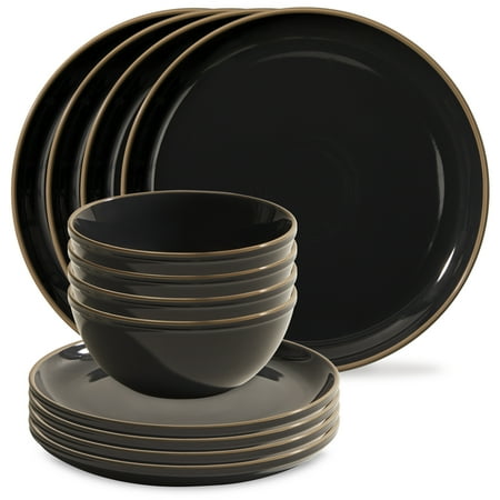 

Corelle Stoneware 12-piece Dinnerware Set Service for 4 Peppercorn