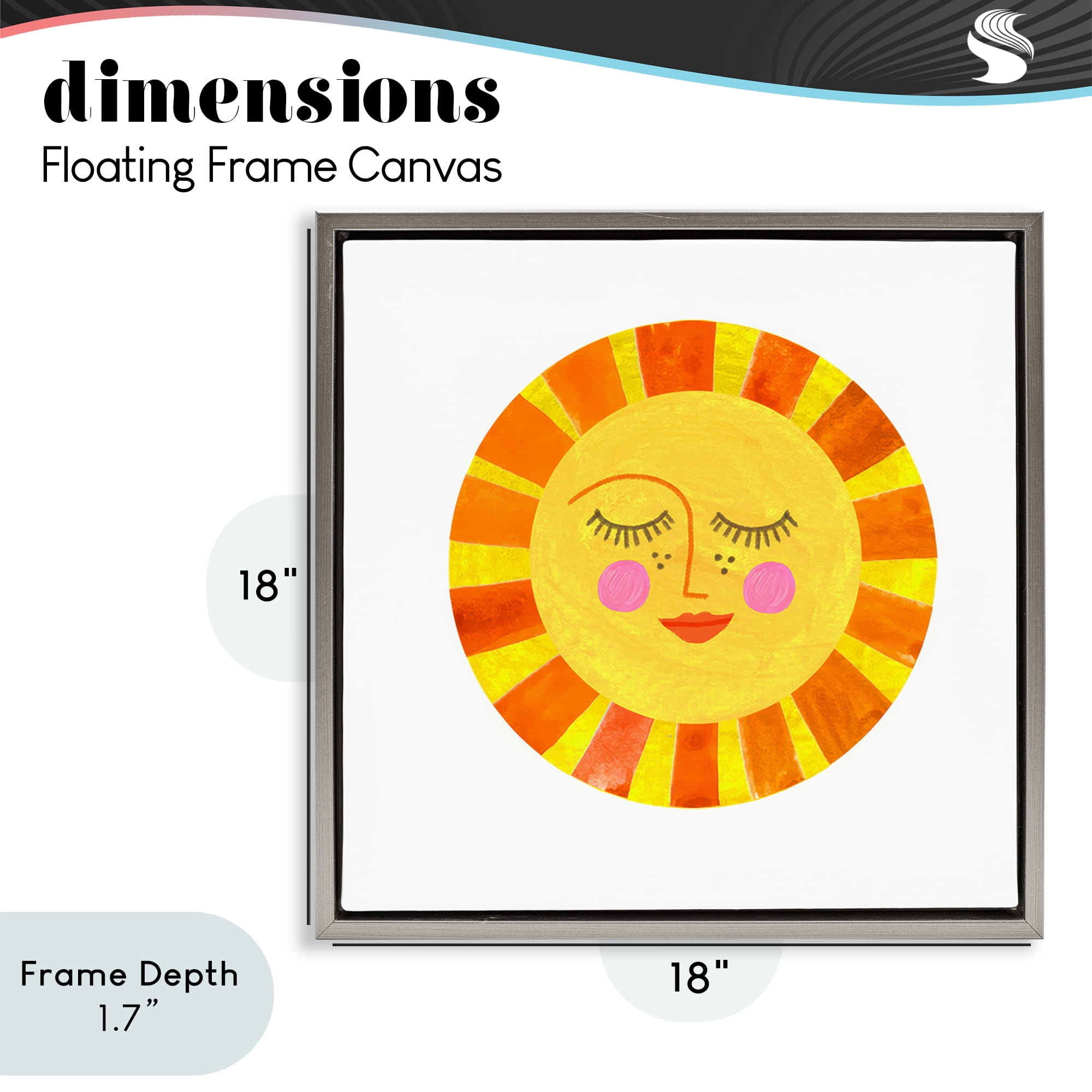 Stupell Industries Simple Warm Sunshine Gray Framed Floater Canvas Wall Art, design by Katherine Herrell Studio