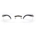 thumbnail image 1 of OG Rhinestone Stud Rimless Rectangle 90s Hip Hop Rapper Silver Black Clear Lens Eyeglasses, 1 of 4