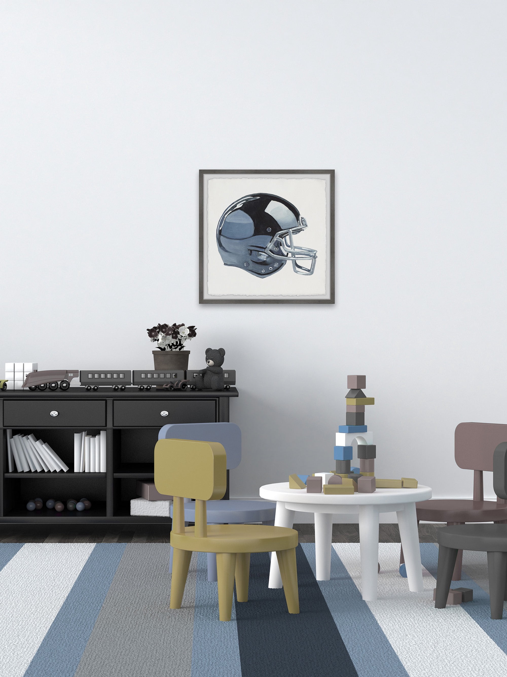 Marmont Hill Football Helmet Framed Wall Art, 12.00" x 1.50"