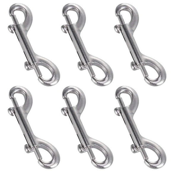 POLARHAWK Double Ended Bolt Snap Hooks, Stainless Steel Double End Heavy Duty Trigger Snaps for Water Bucket/Dog Leash/Pet Feed Bucket/Pet Hammock and More, Pack of 6(3.5inch,Silver)
