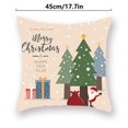 thumbnail image 4 of pitrice Throw Pillow Cover Christmas Elements Printing Pillowcase Decoration Polyester Washable Sofa Pillowslip, Type 9, 4 of 6