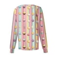 thumbnail image 4 of LHVUOA Scrub Jacket for Women Easter Cute Bunny Print Spring Scrub Jackets Long Sleeve Nursing Uniform Shirts with Pockets, 4 of 4