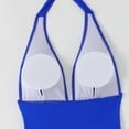 thumbnail image 7 of Xdegoge One Piece Swimsuits for Women Halter Plunge V Neck Ruched Front Tummy Control High Cut Modest Bathing Suits Beachwear Summer Pool Vacation, 7 of 7