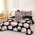 thumbnail image 4 of Erosebridal Baseball 7 Pieces Bedding Comforter Set,Ball Sport Theme Full Bedding Set For Boys Kids,Reversible black, 4 of 7