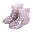 thumbnail image 5 of XUNKUSGA Womens Rain Boots Waterproof Anti-Slip Ankle Rain Boots Fashion Polka Dot Pull On Short Rain Boots for Daily Rainy Wear,8.5, 5 of 6