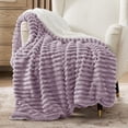 thumbnail image 1 of Manta de cama Sherpa, supersuave y acogedora, de forro polar, color morado, 1 of 6