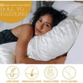 thumbnail image 3 of PROMEED 100% Mulberry Silk Pillowcase White with Zipper, Natural 23 Momme Silk Pillow Case for Sensitive Skin, Soft Anti Acne Pillowcase (Standard 20"x26", White), 3 of 6