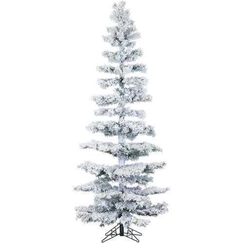 Fraser Hill Farm PreLit 7.5' Hillside Slim Pine Flocked Artificial