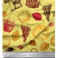 thumbnail image 1 of Soimoi Cotton Duck Fabric Mushroom,Grapes & Fresh Printed Fabric 1 Yard 56 Inch Wide, 1 of 1