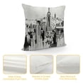 thumbnail image 4 of JEUXUS  New York Throw Pillow Cushion Cover, Vintage Hand Drawn Urban Scenery with Skyscrapers Sketch Style Downtown, Decorative Square Accent Pillow Case,Charcoal Grey, 4 of 5