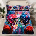 thumbnail image 2 of Manfei Rugby Sports Bed Sheets,Rugby Ball Sport Game King Sheets,Colorful Graffiti Sheet Set For Boys Teens,Ultra Soft Home Decor,4-Piece, 2 of 7