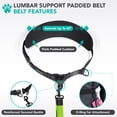 thumbnail image 4 of PetAmi Hands Free Dog Leash with Padded Lumbar Waist Belt, Shock Absorbing Bungee, Quick Release Buckle, Dual Handle, Running Jogging Walking Leash for Medium Large Dogs Up to 125 lbs, Purple, 4 of 8
