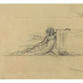 thumbnail image 3 of Charles Meryon 16x15 Black Modern Framed Museum Art Print Titled - Seated Female Figure for ‘San Francisco- (Probably C. 1856), 3 of 5