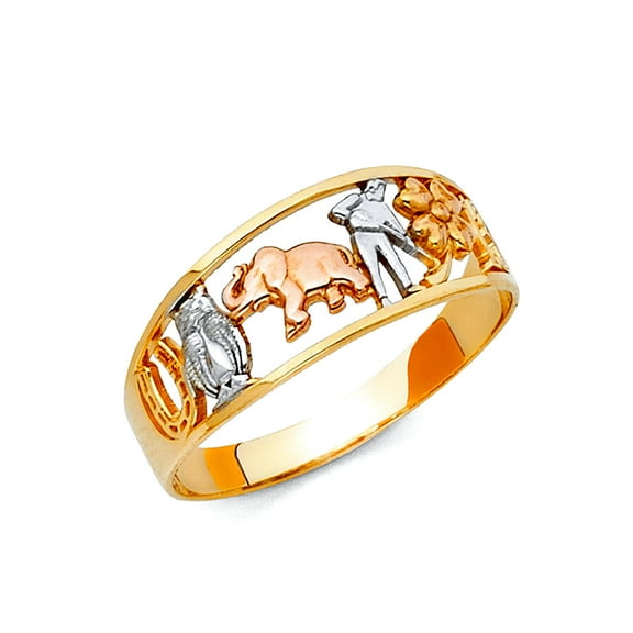 14k Yellow Gold Lucky Ring Size 7 Ring for Women - 2.1 Grams