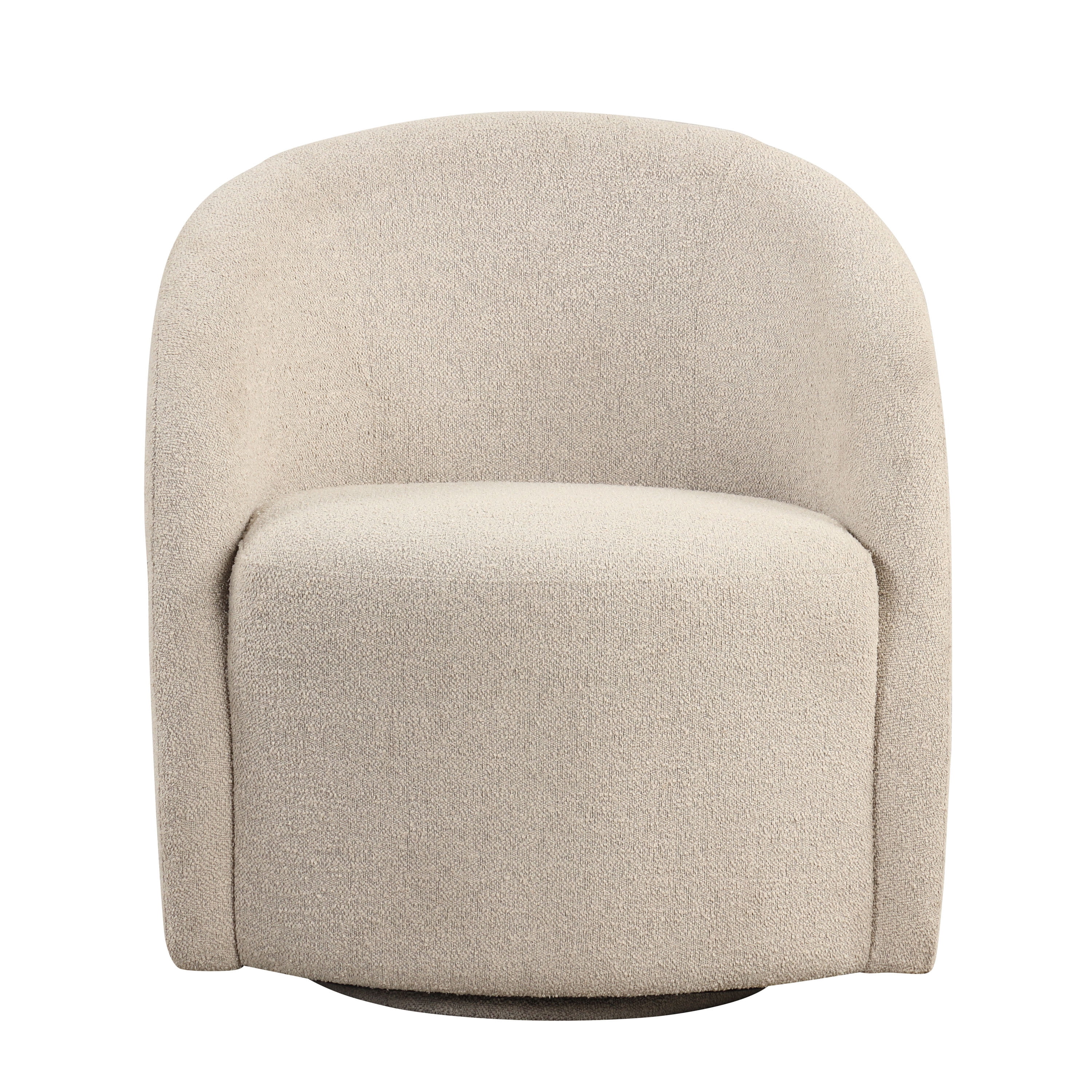 Lifestyle Solutions Briars Art Deco Style Swivel Accent Chair, Khaki Boucle Fabric