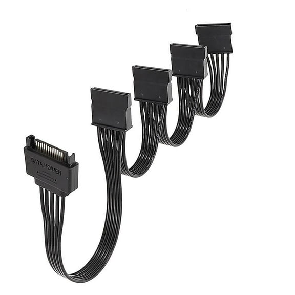 18AWG Sata 15PIN Extension Cable 15Pin to 1 2 3 4 5 Splitter for Computer HDDs