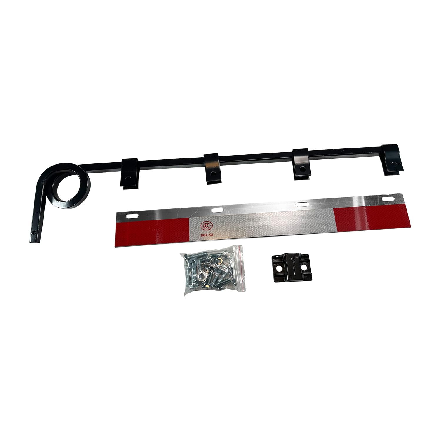 BST BSSP Pair Straight Mud Flap Hangers Kit Suspension 1 Coil Dampening Springs Semi Truck Mudflaps Steel Bracket,w/Aluminum Mud Flap Reflector for Universal Trucks Trailers, RVs Kenworth Peterbilt