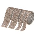 thumbnail image 1 of Unique Bargains 2 Roll 1 Yard 13.5/27mm Self Adhesive Crystal Rhinestone Ribbon for Crafts Project, Bright Yellow, 1 of 5
