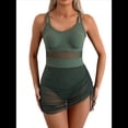 thumbnail image 2 of Traje de Baño de una Pieza para Mujer, con Control de Abdomen, Adelgazante, Pareo Transparente, Color Verde , Talla L, 2 of 9