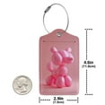 thumbnail image 4 of Pofeuu Pink Balloon Puppy Art Print Luggage Tags, Privacy Cover ID Label with Stainless Steel Loop and Address Card for Travel Bag Suitcase-1, 4 of 5
