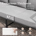 thumbnail image 6 of MF Studio 4-Piece Modern Outdoor Patio Furniture Set with All-Weather Cotton-Filled Sling Fabric Sofa Back, Wood-Grain Outdoor Patio Conversation Set with U-Shape Coffee Table, Gray, 6 of 18
