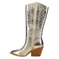 thumbnail image 3 of Corkys Womens Howdy Tall Snip Toe Metallic Zippered  Casual Tall Boots, 3 of 5
