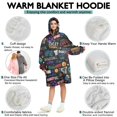 thumbnail image 5 of Basketball Graffiti Pattern Wearable Oversized Blanket,Wearable Blanket Hoodie for Adults,Cozy Hooded Blankets with Super Pockets,Super Warm Fuzzy Pullover for Women & Men, 5 of 6