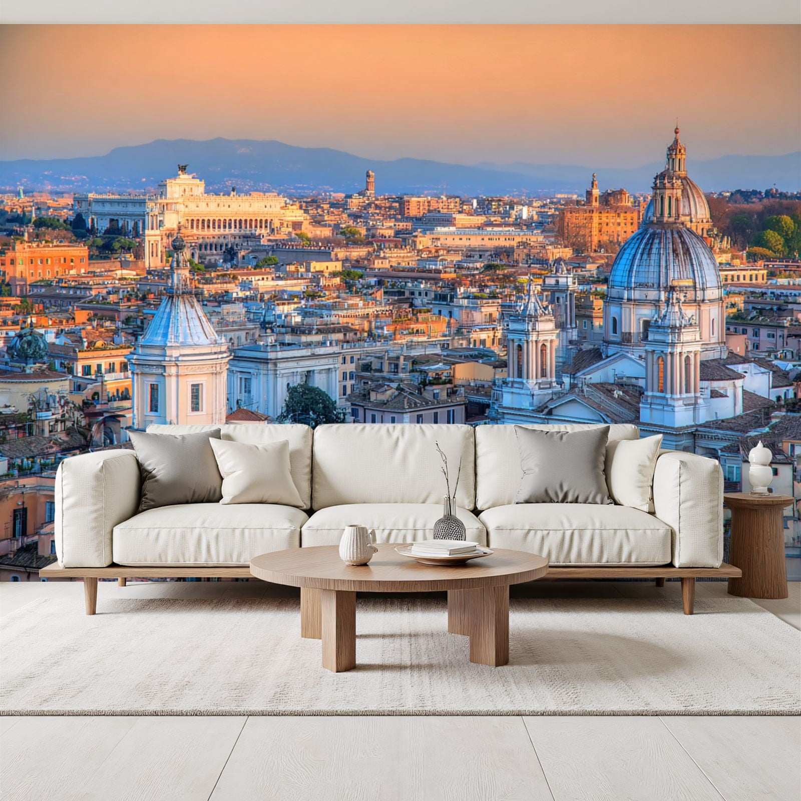 Wallpaper Rome Skyline Italy Peel and Stick Wall Murals 69"H x 96"W Removable PVC Wall Paper Self-Adhesive Wall Paintings Art Decor for Bedroom Living Room