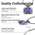 thumbnail image 3 of Blue Lapis Lazuli Necklace for Women Flower Hematite Beads Pendant Jewelry Chain 20" Birthday Christmas Gifts for Women, 3 of 6